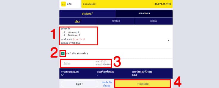 แทงบอลเต็ง 20 บาท